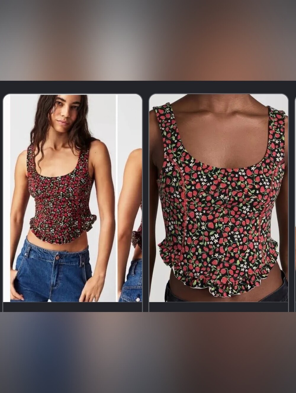 Free People🍓Melanie Strawberry Tank